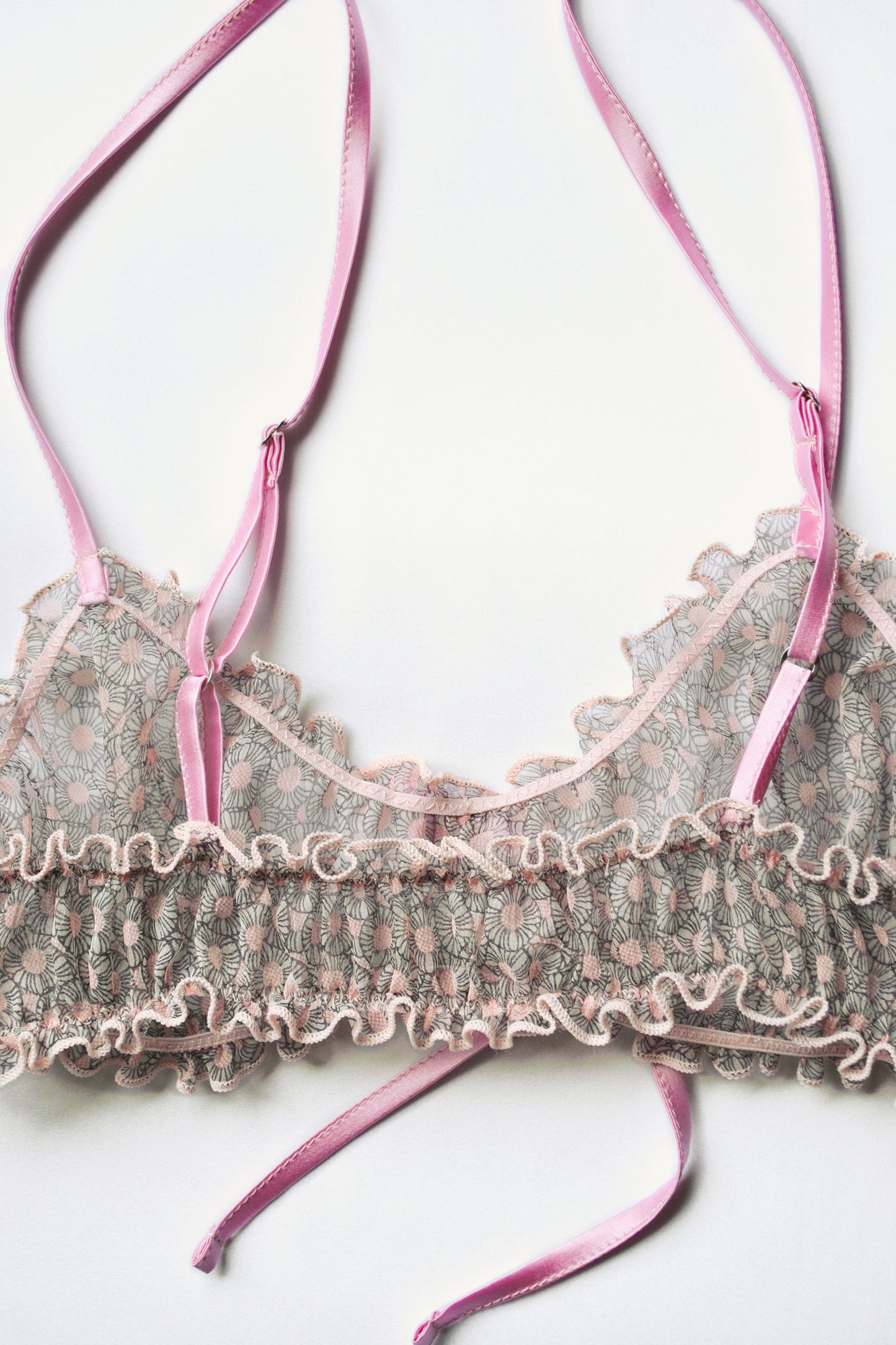 Ninfea Printed Silk Frilled Bra