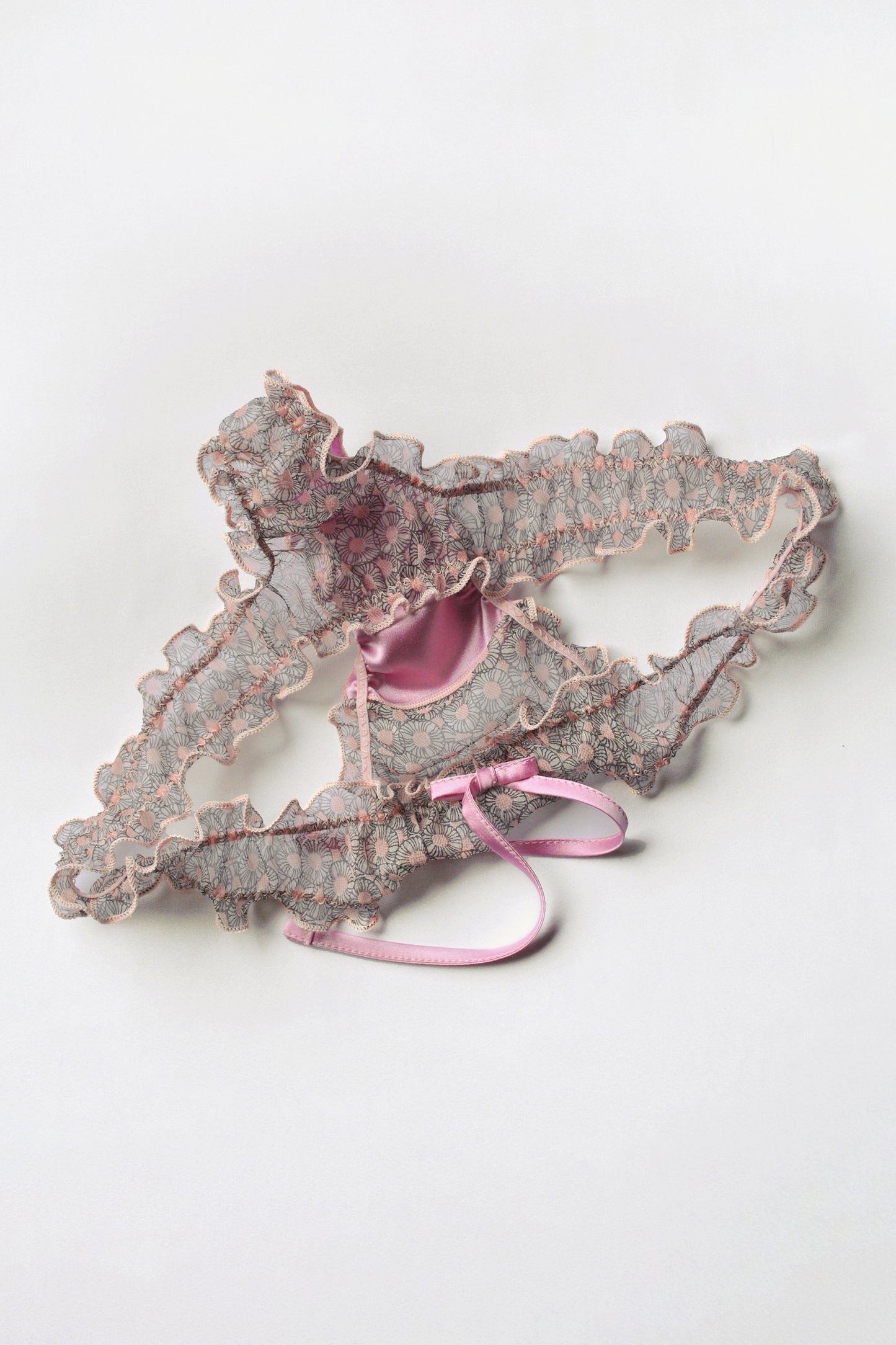 Ninfea Printed Silk Frilled Thong