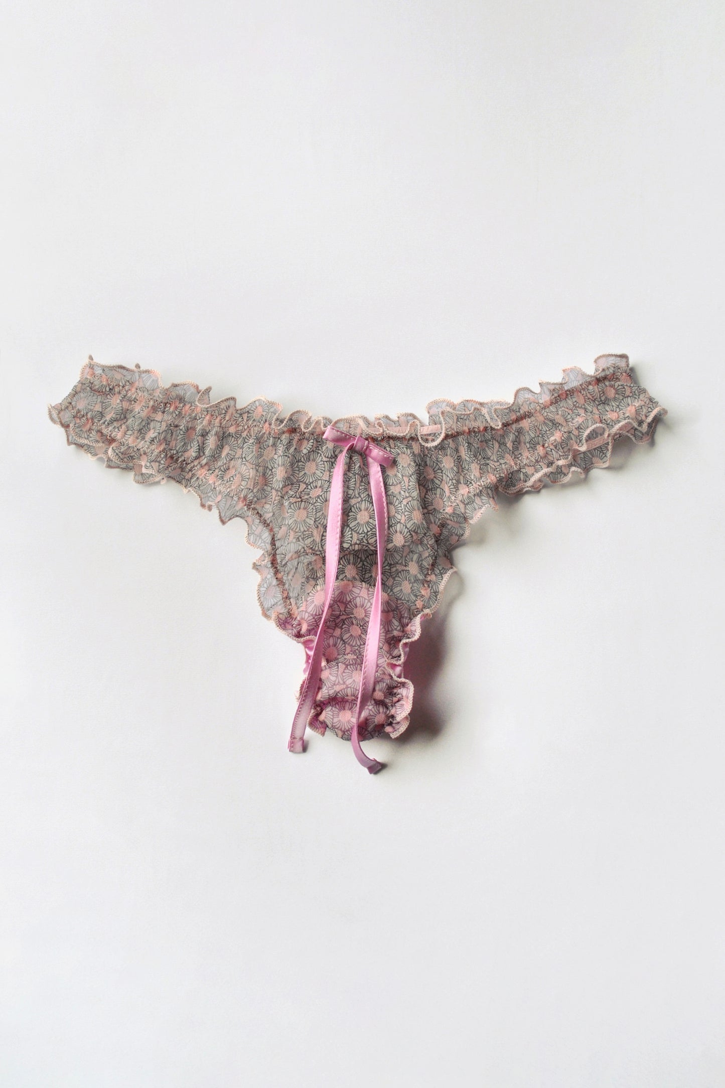 Ninfea Printed Silk Frilled Thong