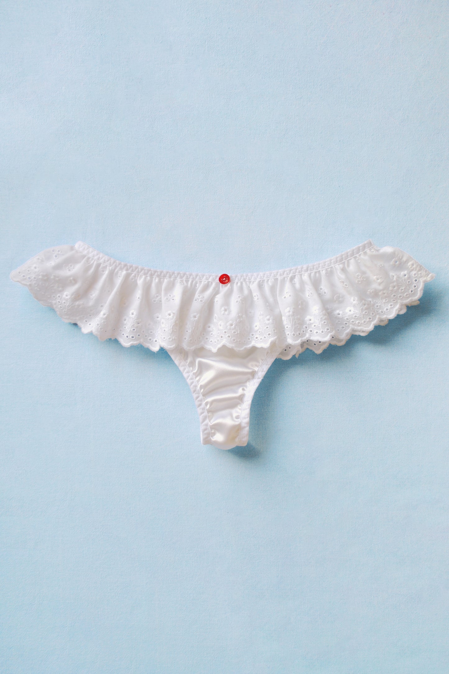 Bianco Silk Ruffled Thong