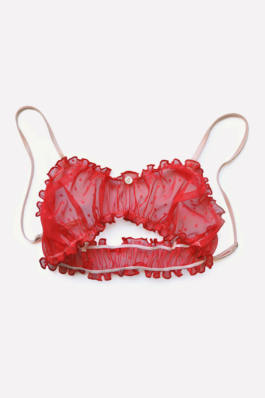 Tulle and Silk Frilled Bra