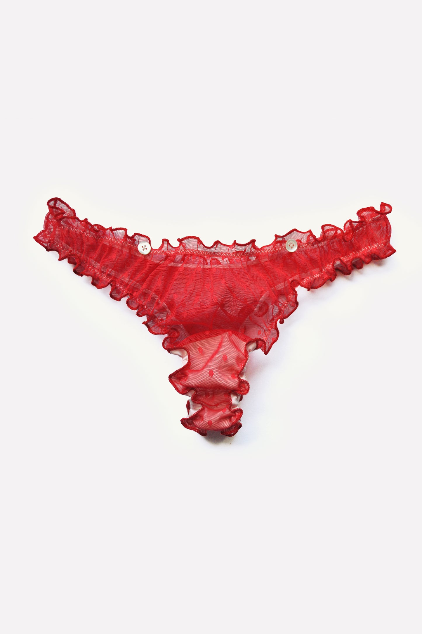 Tulle and Silk Frilled Thong